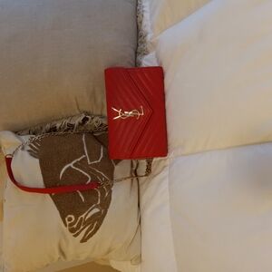 Yves Saint Laurent Red Quilted Leather Crossbody Bag